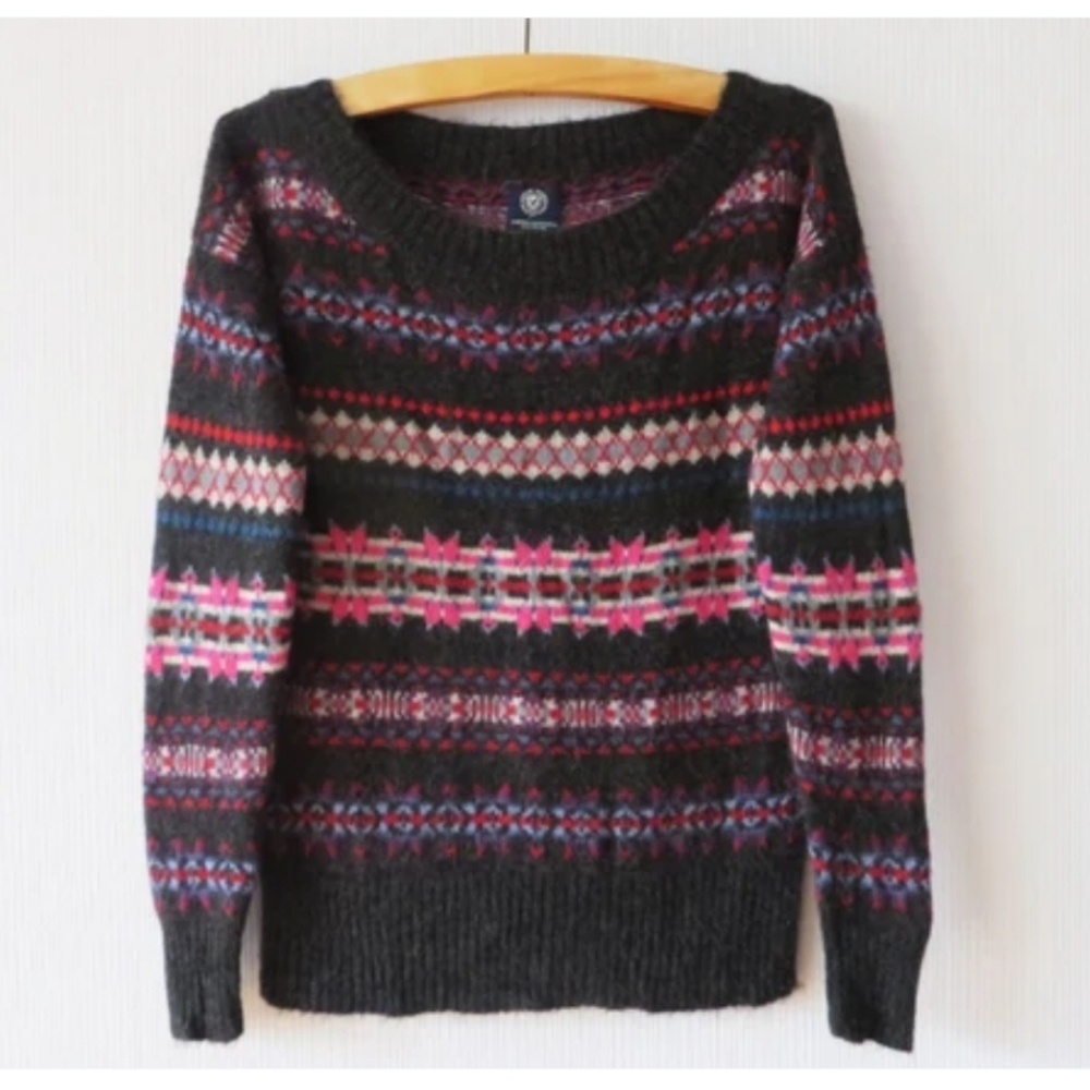 American Eagle Wool Mohair blend sweater Nordic design size XS